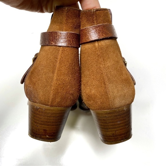 Jonak Leather Suede Ankle Heeled Boots Brown 37 - Picture 4 of 8